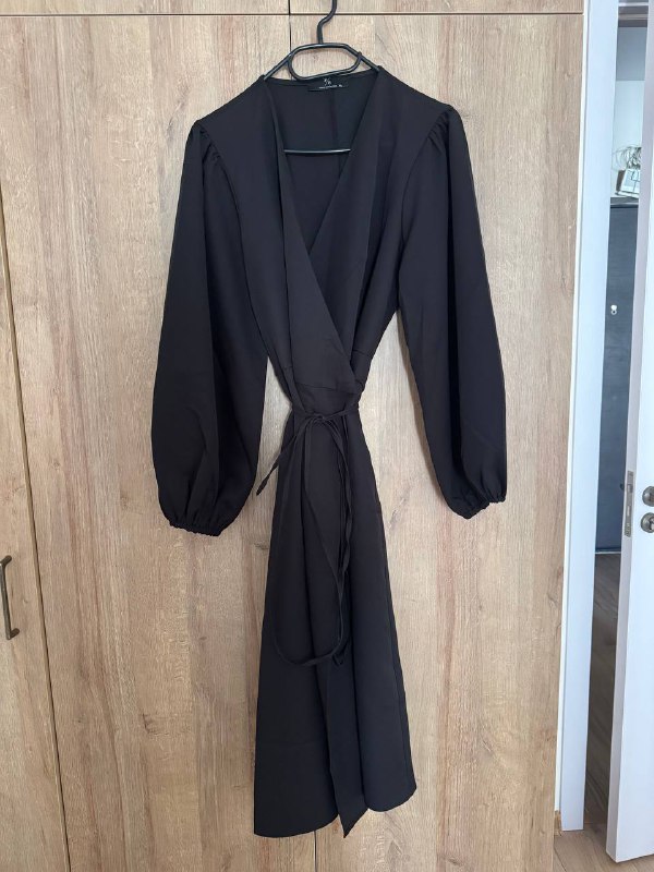 Платье женское на запах, черный, размер XL 3