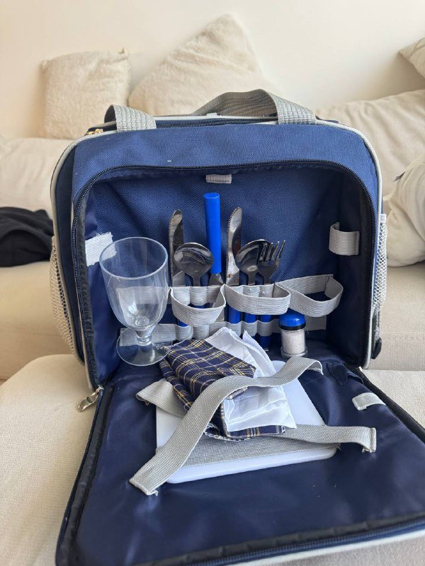 Сумка холодильник с набором для пикника