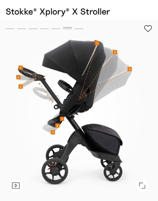 Оригинальная коляска Stokke Xplory X, люлька, прогулочный блок, дождевики 5