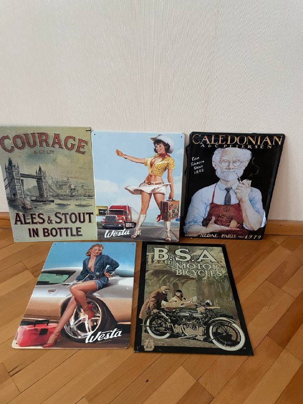 Винтажные металлические постеры, формат А3