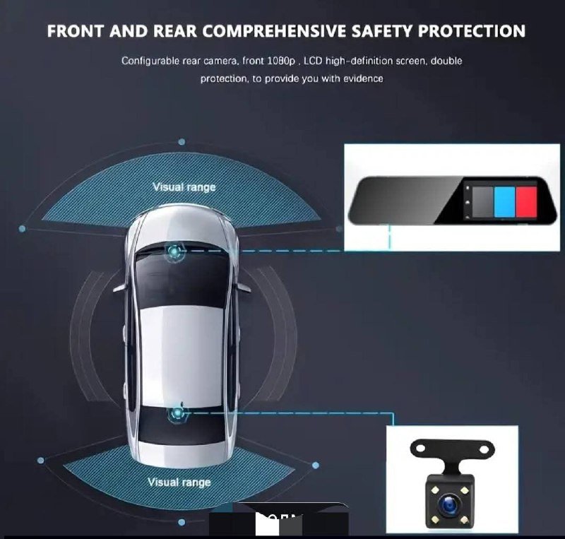 Видеорегистратор на зеркало с 2-ой камерой и картой памяти 5