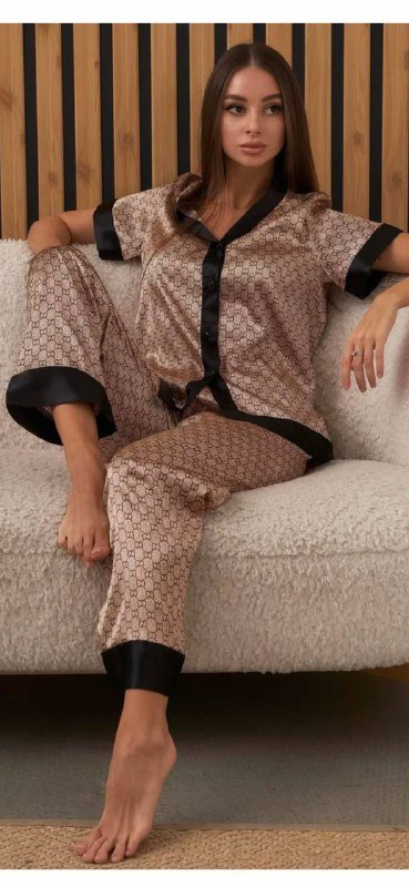 шелковая пижама р.M