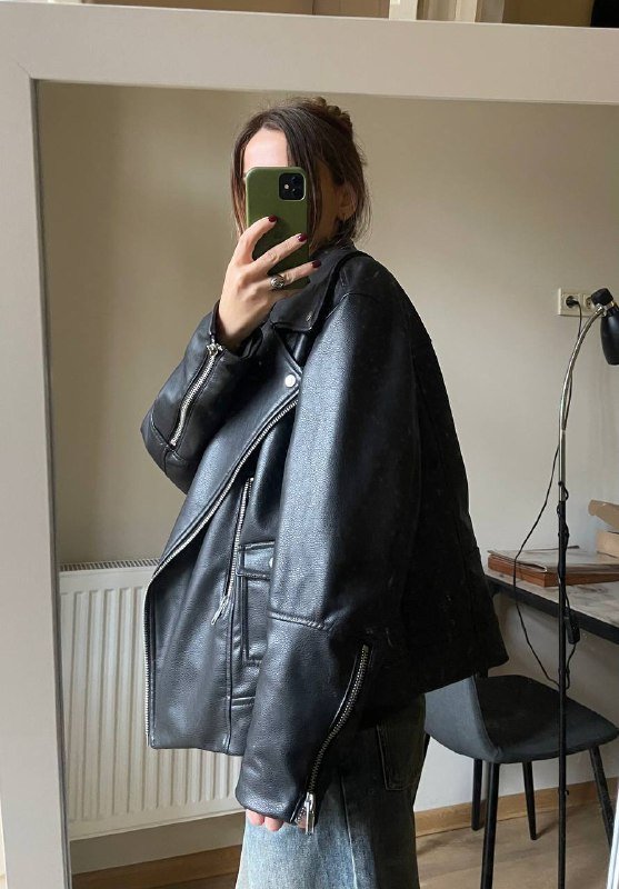 Куртка H&M из экокожи, размер М, оверсайз 2