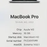 MacBook Pro 13 M2 2022 16GB 1TB SSD 3