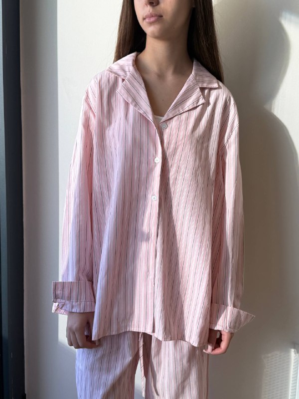 Розовый пижамный костюм-двойка Oversize 3