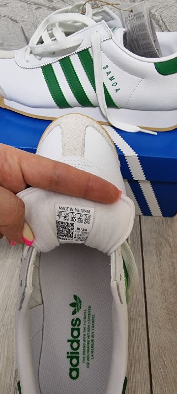 Кроссовки Adidas Samoa белые с зелёным