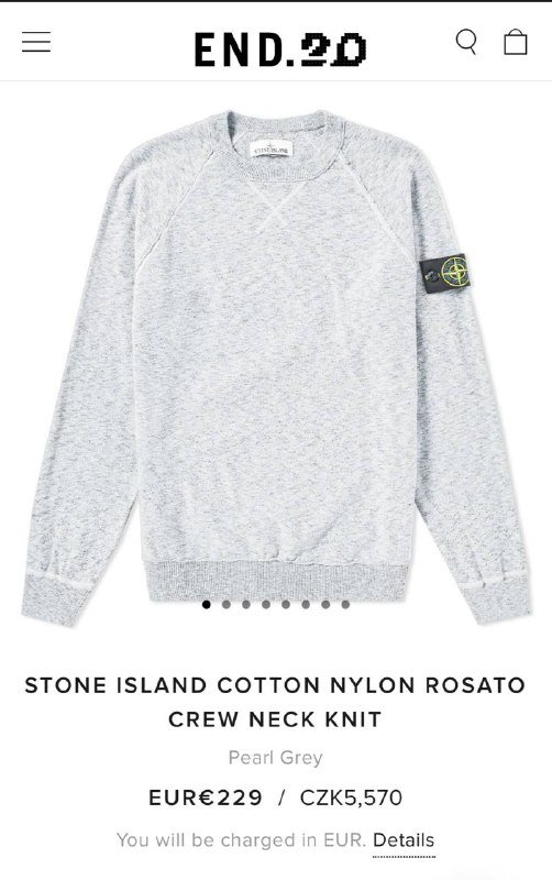 STONE ISLAND COTTON NYLON ROSATO CREW NECK KNIT 6