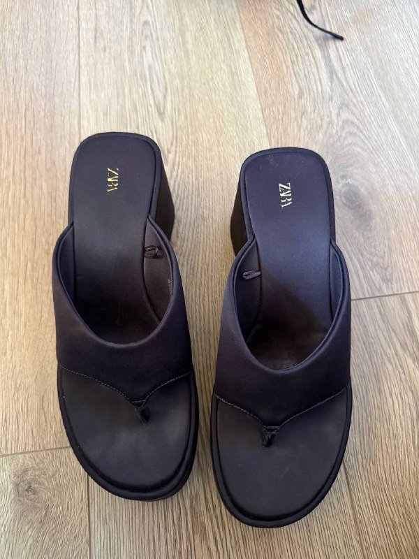 Сандалии Zara 38 размер, Черные туфли 38 размер 2