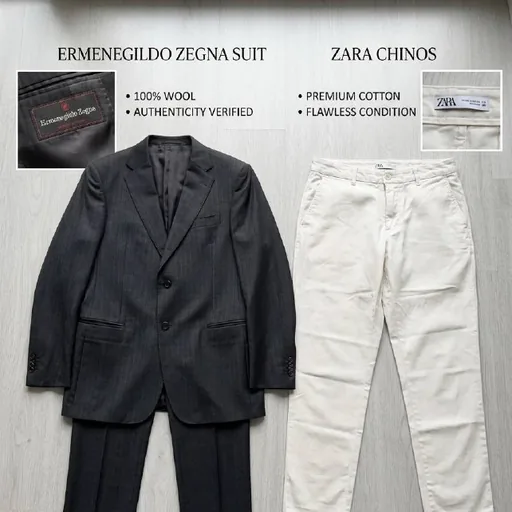 Мужской костюм Ermenegildo Zegna, белые брюки Zara