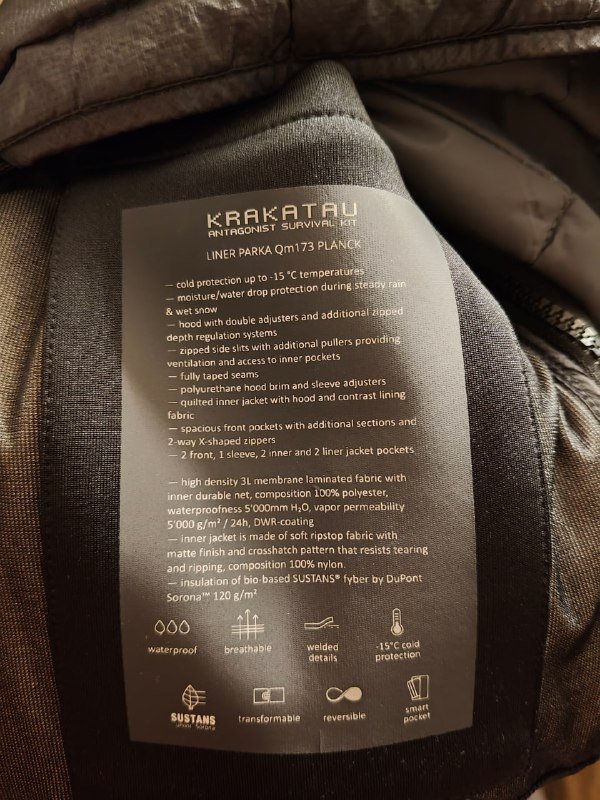 Зимняя куртка Krakatau 2 в 1 мужская размер М 3