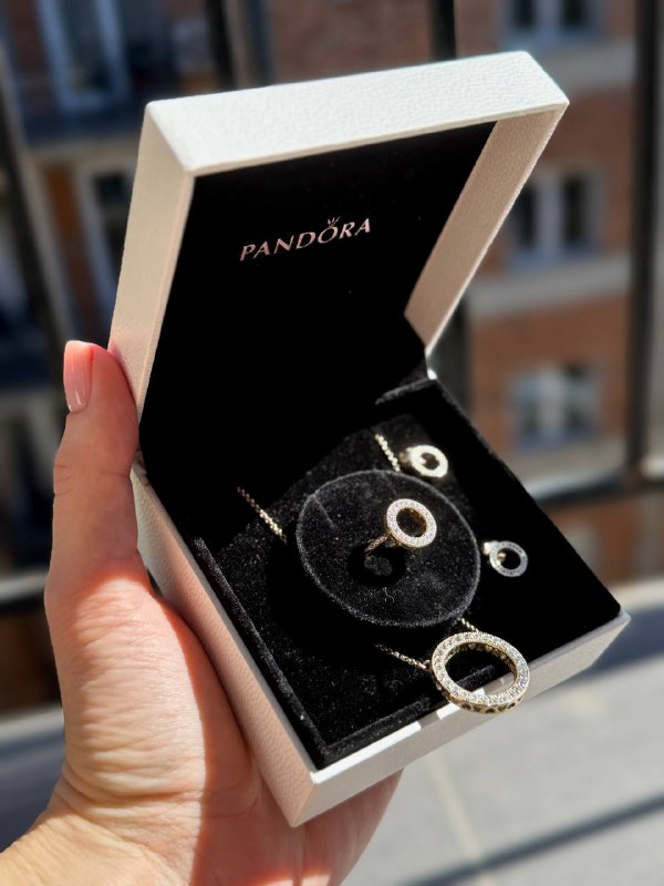 Набор украшений Pandora, Цепочка, серьги, кольцо