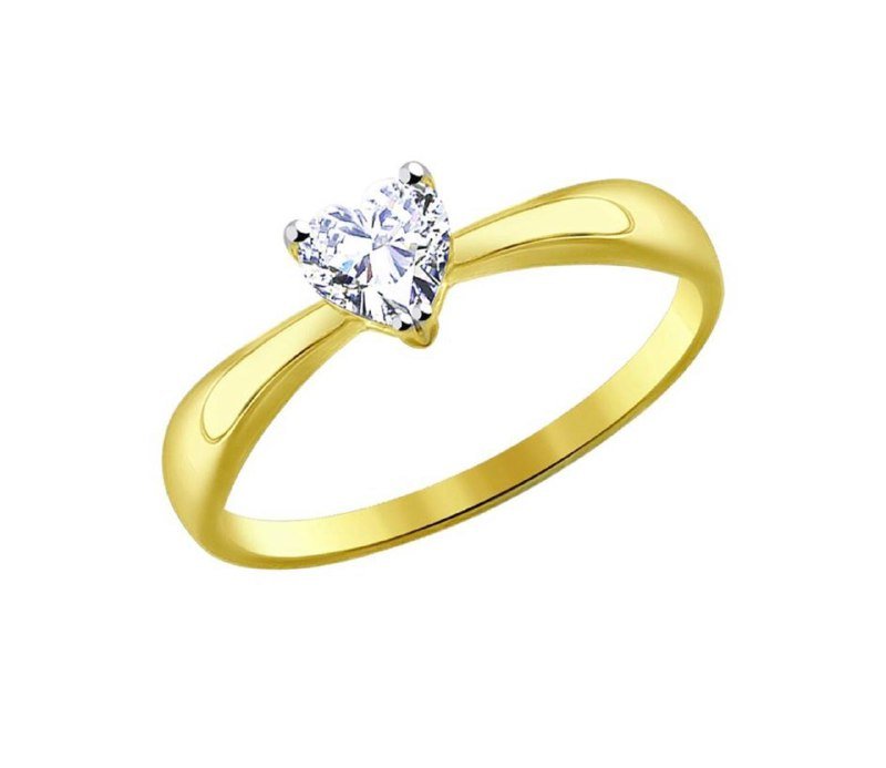 Кольцо SOKOLOV золото 585 с фианитом 2