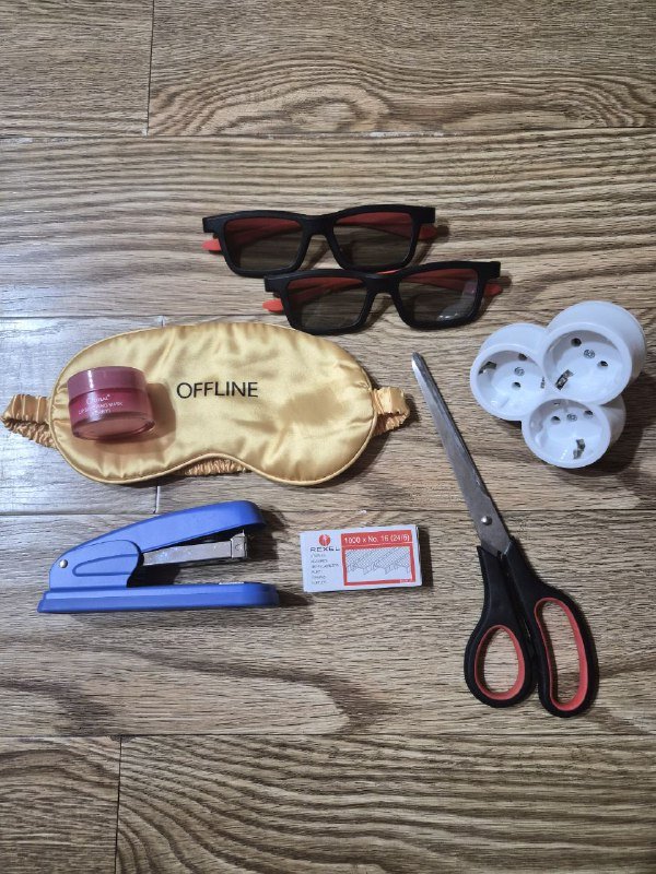 3d очки, степлер, скобы N16, маска для сна, искусственный шёлк, ножницы канцелярские