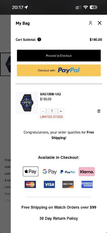 Часы Casio G-Shock GAS-100B 4