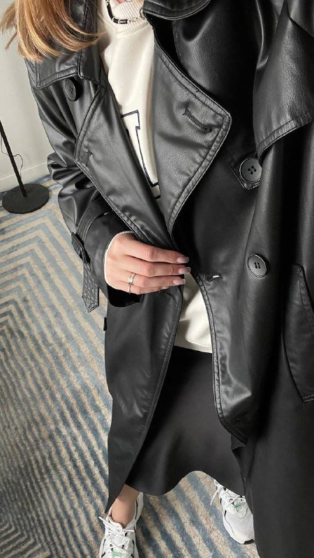 Тренч Zara из искусственной кожи оверсайз 5