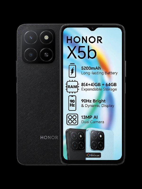 HONOR X5b смартфон новый чёрного цвета