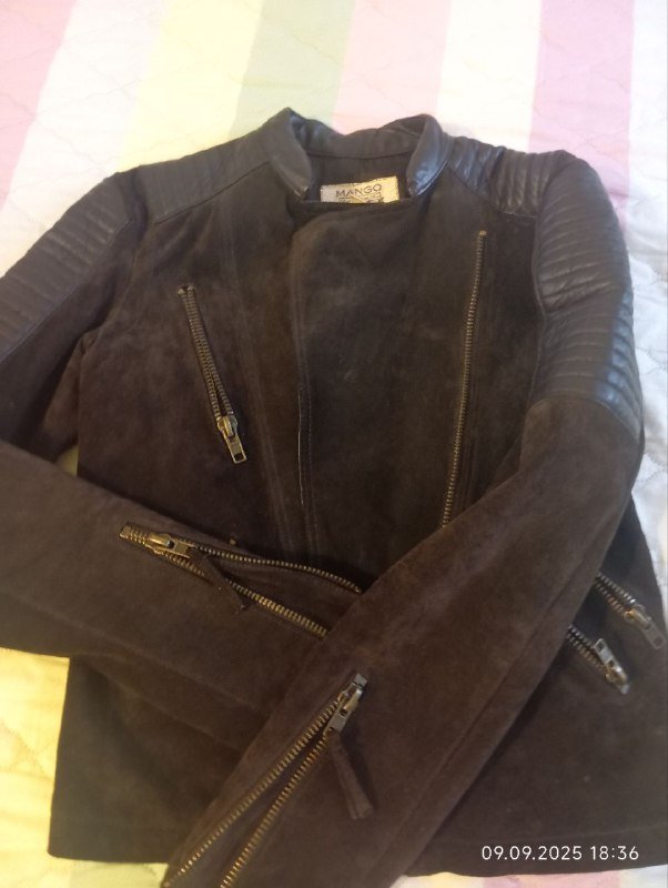 Куртка Mango темно каштановый цвет 4