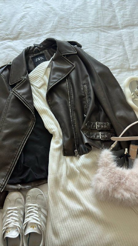 Косуха Zara, теплый свитер, итальянская сумка