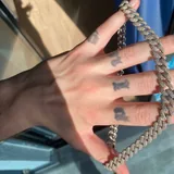 Айс аут Cuban Link цепь с цирконием, серебро 925 3