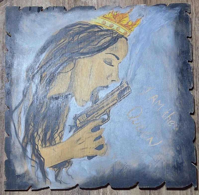 Картины грузинского художника на деревянной основе I am the Queen, Hope