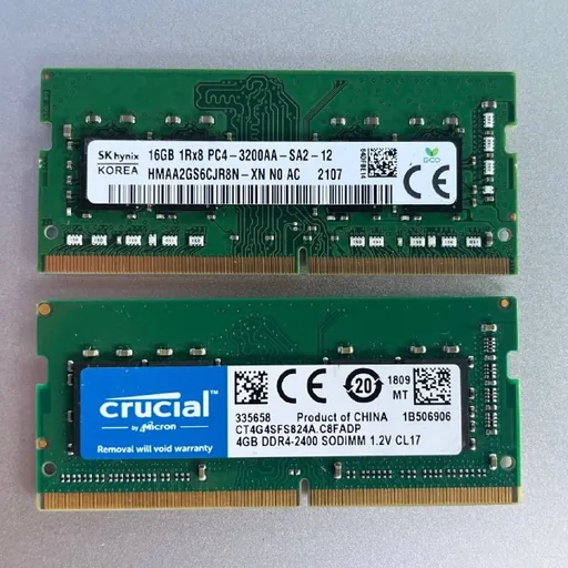 DDR4 SO-DIMM Hynix 16 Гб, Crucial 4 Гб