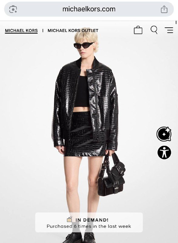 Бомбер Michael Kors стильный чёрный размер М