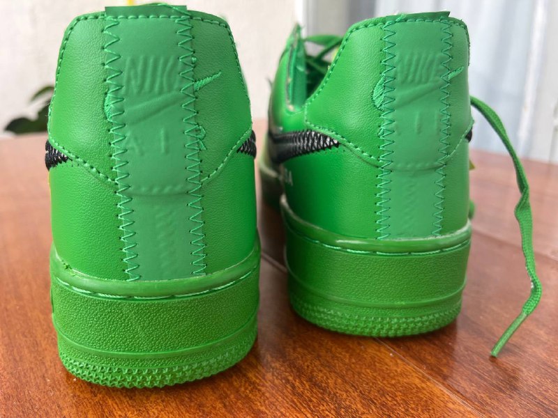 Off White Nike Air Force 1 зеленые мужские кроссовки 3