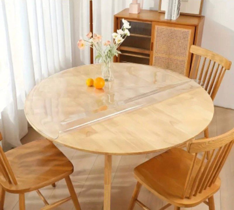 Прозрачная скатерть для круглого стола 3