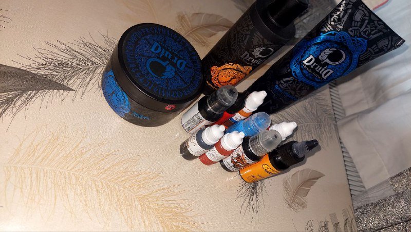 Тату машинка Ambition Ninja, кожа, картриджи, краски, гель