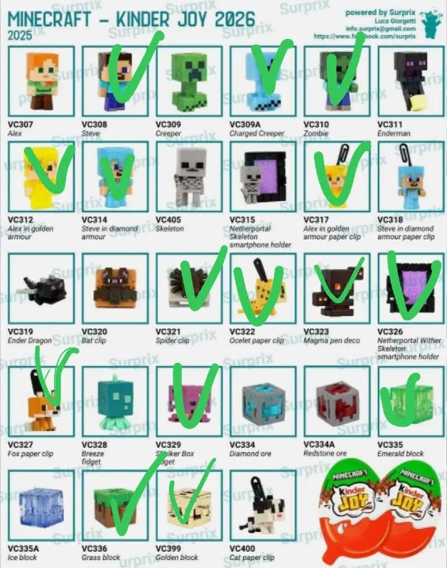 Обмен Kinder Joy Minecraft