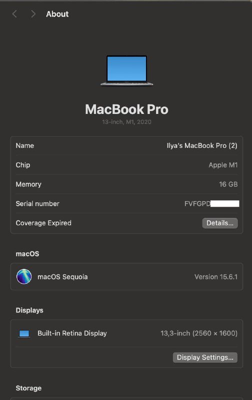 MacBook Pro 13" M1 16GB 512GB SSD 3
