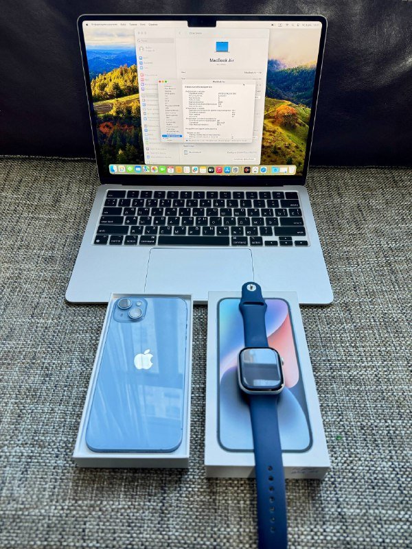 iPhone 14 plus 128gb, MacBook Air 13 M2 8/256gb, Apple Watch 10 45mm