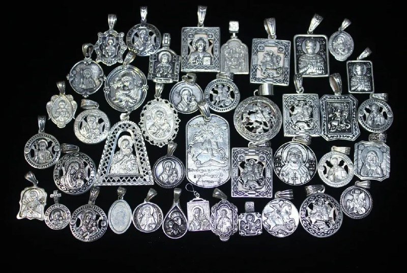 Серебряные кресты и лики святых 925 проба 2