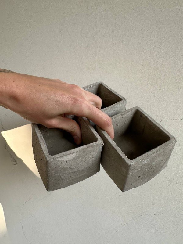 Горшочки из бетона ручной работы 3