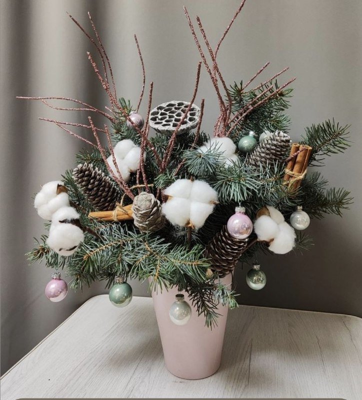 Новогодние рождественские композиции из веток 7