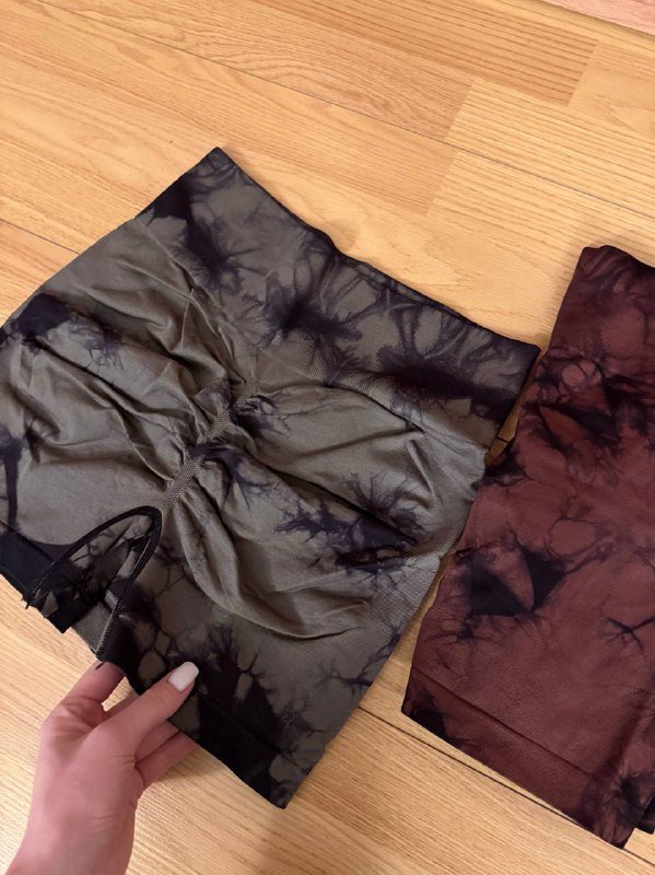 Базовые велосипедки шорты спортивные, тай дай, пуш-ап эффект 4