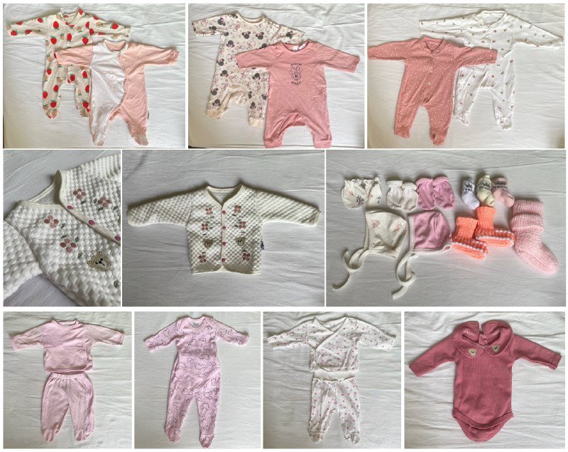 Детский матрасс, кроватка, детская одежда 0-4 месяца