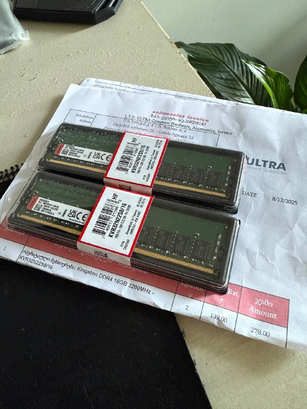 Оперативная память Kingston DDR4 16GB 3200MHz SO-DIMM 2шт