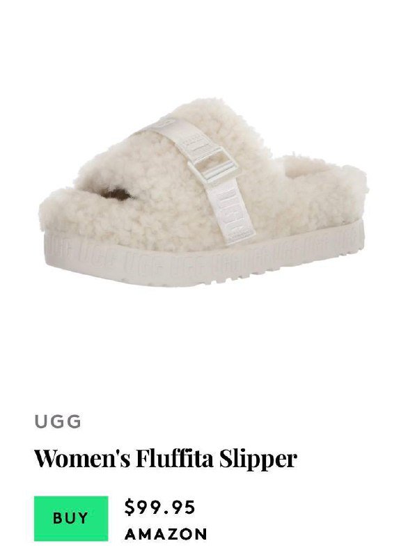 UGG Fluffita Slide белые тапочки 39-40