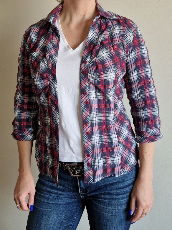 Рубашка Jolex жатая ткань размер 40 S-M