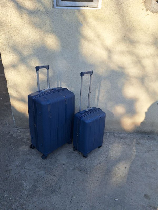 Новые синие чемоданы L и S ручная кладь
