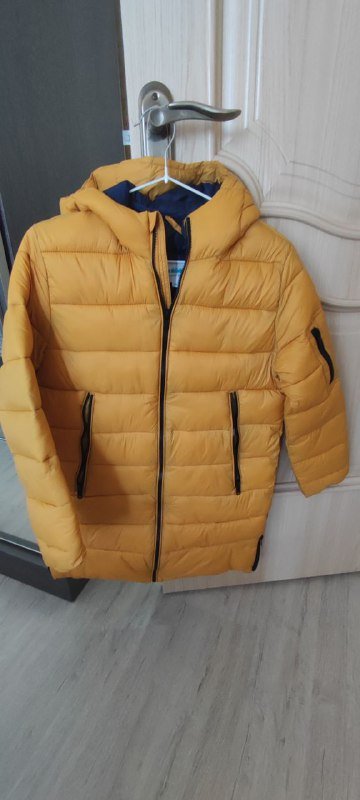 Желтая зимняя куртка мужская, размер M