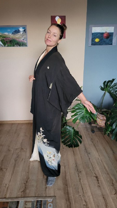 Винтажная накидка ручная работа шёлк штапель 3