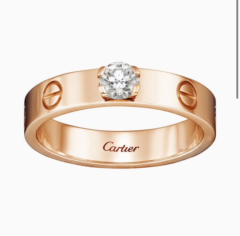 Кольцо Cartier Love Solitaire 0.23ct розовое золото, размер 17,5 1