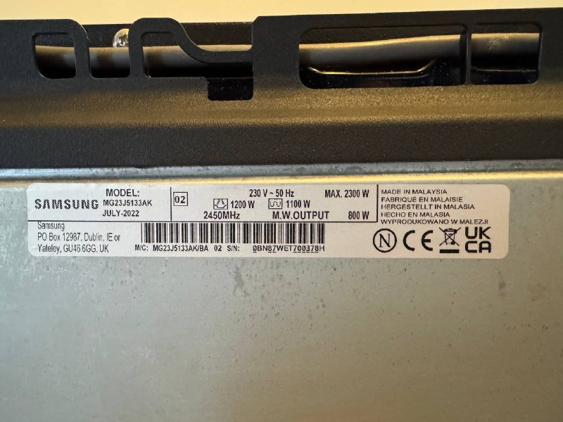 Микроволновая печь Samsung MG23J5133AK с грилем 6