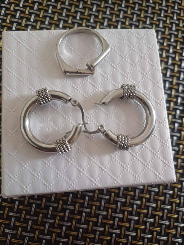 Крестик, серьги кольца