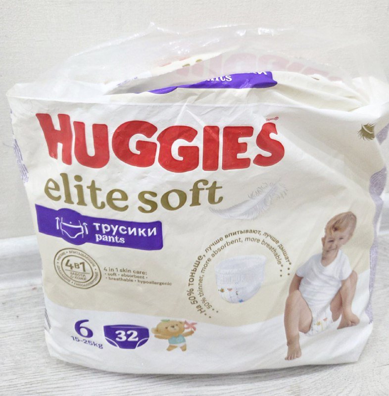 Подгузники Huggies elite soft, размер 6, 32 шт