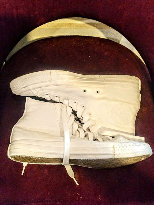 Белые кожаные кеды Converse High Tops 3