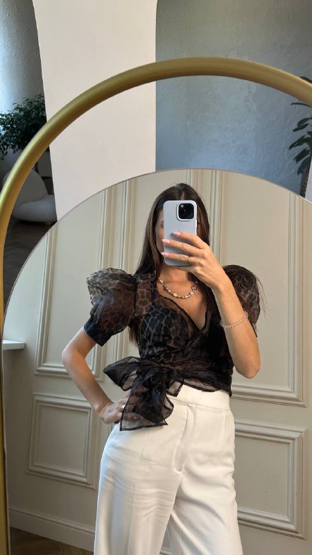 Топ из органзы S-M с запахом 3