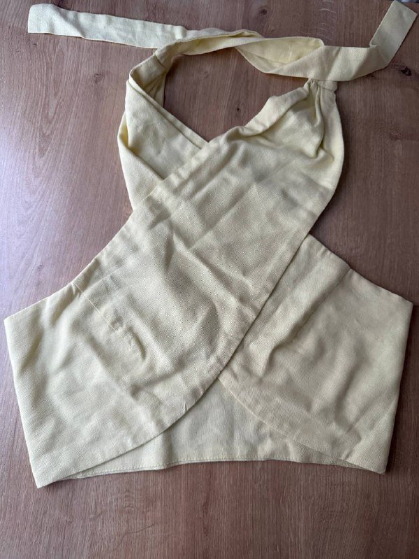 Пуховик из экокожи Zara, Топ лимонный изо льна 2